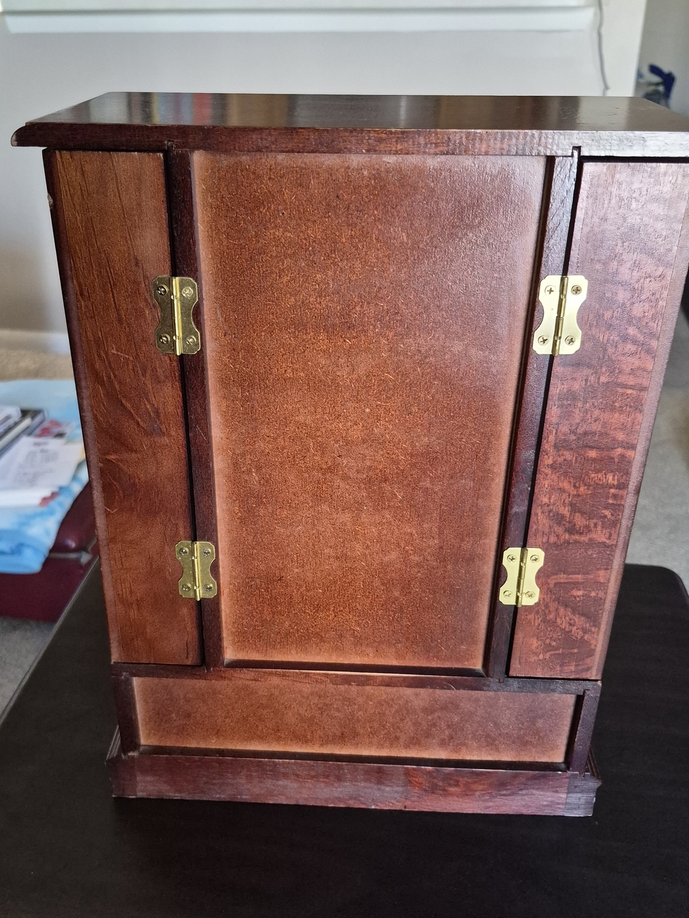 Classic Wooden Jewelry Box Cabinet in Dark Cherry - Picture 13 of 14